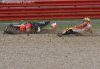 Chute spectaculiare de Rossi lors des essais de Silverstone