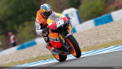 La pluie n' a pas dérangé Dani Pedrosa à Jerez.
