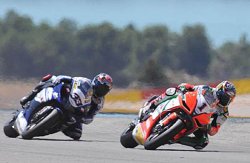 A Brno, lors de la superpole ; Max Biaggi devance Melandri de 22 centièmes