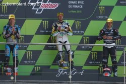 Johann Zarco, à droite, est le seul français a engranger un résultat lors du GP de France !