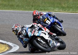 1ère manche superbike de Nogaro, Ginès et Bulle au coude à coude