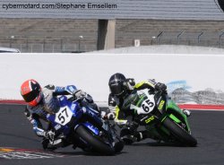 Le seul a tenter de suivre le rythme de Plancassagne a été Nicolas Souchon sur sa Kawasaki N°65 