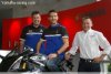 Max Neukircherner entouré de Michael Galinski et Jörg Breitenfeld le responsable de l'importateur Yamaha en Allemagne.
